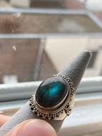 Prachtige zilveren labradorite ring maat 16, Ophalen, Zilver, Ring, Met edelsteen