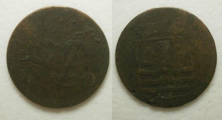 7] Zeeland VOC Duit 1790, Postzegels en Munten, Munten | Nederland, Losse munt, 1 cent, Vóór koninkrijk, Ophalen of Verzenden