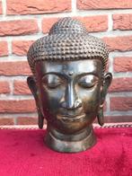 bronzen Boeddha hoofd uit Indonesië, Huis en Inrichting, Woonaccessoires | Boeddhabeelden, Ophalen of Verzenden, Gebruikt
