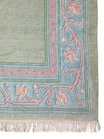 Handgeknoopt Oriental wol tapijt Nepal mint green 173x235cm, Crème, Nepal modern oosters vintage oriental hype, 150 tot 200 cm