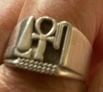 Egyptische Zilveren Ring Ankh, Ophalen of Verzenden, Zilver