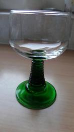 Wijnglaasjes met groene voet, Ophalen, Glas of Glazen, Overige stijlen, Glas