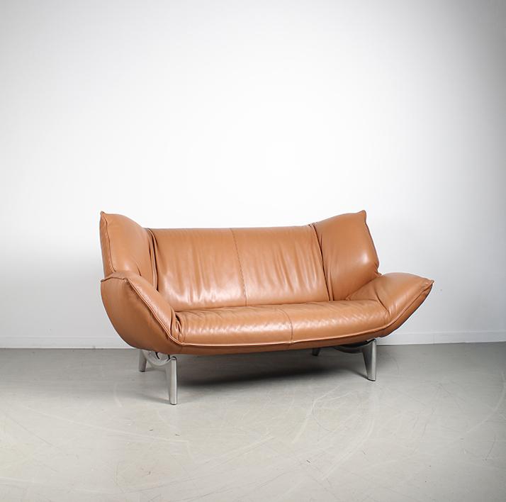 1x Leolux Tango 2-zits/192cm Bank Cognac Leer – Gepolijst, Niet ingevuld, Gebruikt, 150 tot 200 cm, Niet ingevuld