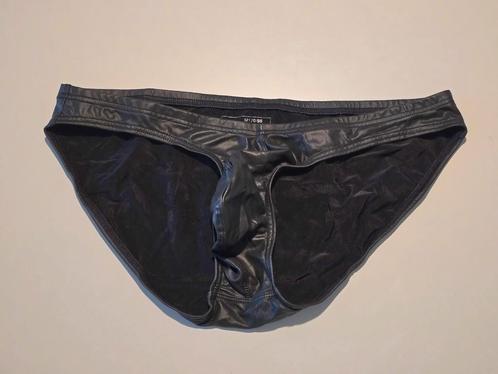Leatherlook Slip, Kleding | Heren, Ondergoed, Slip, Zwart, Ophalen of Verzenden