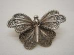 Zilveren oud broche filigrain vlinder nr.229, Minder dan 4 cm, Ophalen of Verzenden, Zo goed als nieuw, Zilver
