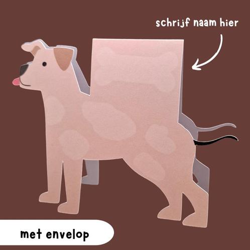 Kaart Wenskaart zelfgemaakt hond dier *origineel*, Hobby en Vrije tijd, Kaarten | Zelfgemaakt, Nieuw, Dieren, Ophalen of Verzenden