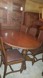 Klassiek eiken eetkamer stoelen met tafel, Ophalen