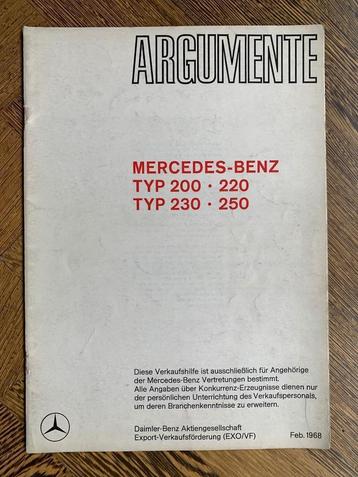 Argumente Mercedes-Benz 200 220 W114 & 230 250 W115 1968 beschikbaar voor biedingen