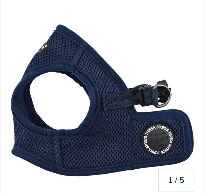 Puppia soft vest harness model B navy - y tuigje - S, Dieren en Toebehoren, Honden-accessoires, Zo goed als nieuw, Ophalen of Verzenden