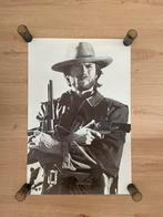 Vintage zwart wit 80s Clint Eastwood poster 61x91, Ophalen of Verzenden, Gebruikt, Rechthoekig Staand, Film en Tv