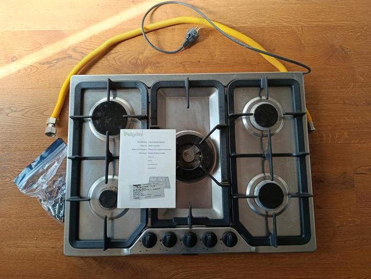 Pelgrim inbouwgaskookplaat, Witgoed en Apparatuur, Kookplaten, Zo goed als nieuw, Inbouw, Gas, 4 kookzones, Ophalen