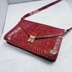 Krokodillenleer handtas met slotje van Sudhause, Ophalen of Verzenden, Gebruikt, Rood, Handtas