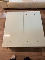 Strakke glazen koffietafel, Huis en Inrichting, Tafels | Salontafels, Ophalen, Zo goed als nieuw