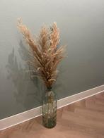 Vaas met pluimen decoratie, Ophalen, Glas, Minder dan 50 cm