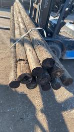 Gebruikte gecresoteerde ronde palen kop 11 x 400 paal, Tuin en Terras, Palen, Balken en Planken