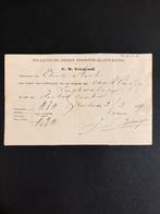 Kwitantie HIJSM verzenden telegram (Haarlem - 3-2-1869), Verzamelen, Ophalen of Verzenden, Gebruikt, Trein