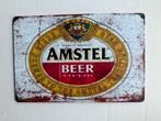 Amstel Bier Reclamebord metaal 30 bij 20, Ophalen of Verzenden, Gebruikt, Reclamebord