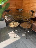 Frans Tuinstel met rotan zit op stoelen, Ophalen, Zo goed als nieuw, Overige materialen