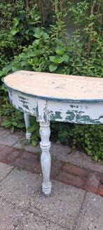 Franse halve-maan tafel prachtige patina, Ophalen