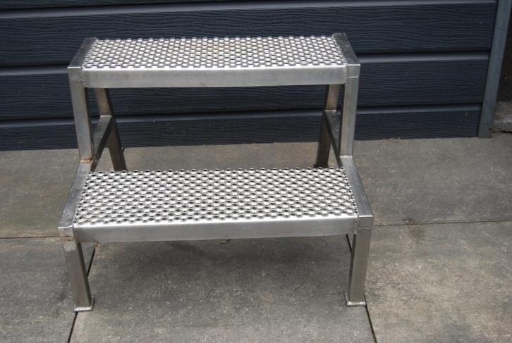 Roestvrijstaal onderhoudsvrij brede caravantrap antislip., Caravans en Kamperen, Caravan accessoires, Gebruikt, Ophalen