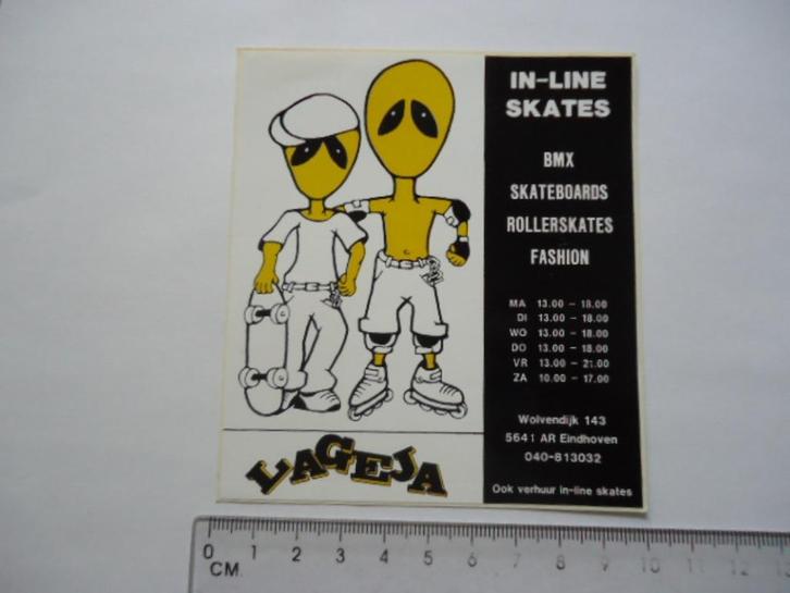 sticker oud Inline skate schaatsen skateboard bmx rollerskat, Verzamelen, Stickers, Zo goed als nieuw, Verzenden