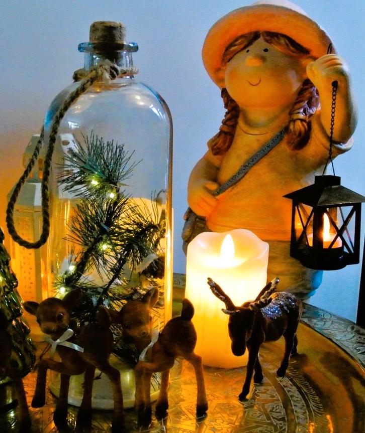 Beeld lantaarn meisje hoogte 50 cm decoratie huis/tuin, Huis en Inrichting, Woonaccessoires | Overige, Zo goed als nieuw, Ophalen of Verzenden