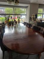Kersen gevlamde houten tafel met 2 tussen stukken, Ophalen, Zo goed als nieuw
