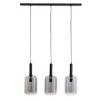 NIEUWE! LEKAR hanglamp 3-lichts zwart-smoke, Ophalen of Verzenden, Nieuw, Glas, 75 cm of meer