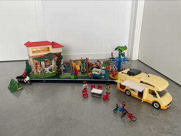 Playmobil vakantiehuis speeltuin camper en motorrijder+ tent beschikbaar voor biedingen