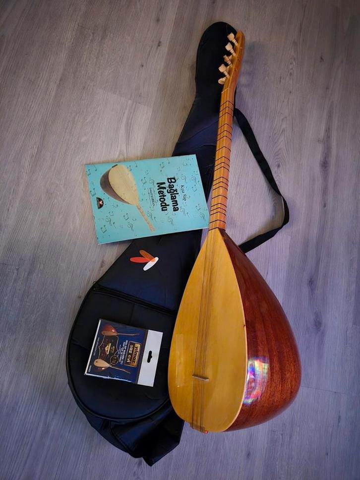 Kısa sap (korte neck) bağlama, saz. Kompleet met hoes, extra, Muziek en Instrumenten, Snaarinstrumenten | Overige, Zo goed als nieuw
