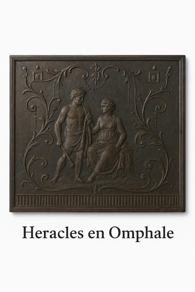 Grote haardplaat " Heracles en Omphale ", Antiek en Kunst, Curiosa en Brocante, Ophalen