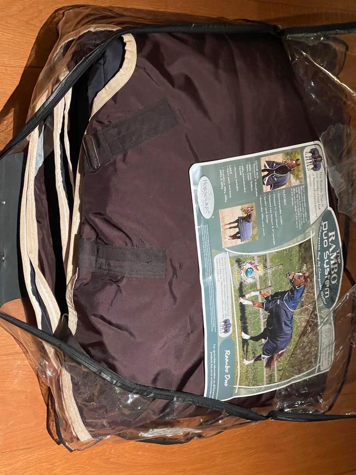 Rambo Duo buitendeken maat 6’6 - 145 BRUIN niet zoals foto 2, Dieren en Toebehoren, Paarden en Pony's | Dekens en Dekjes, Nieuw