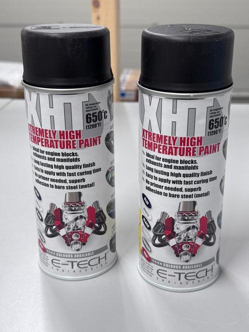 2X E-TECH 400ml High Temperature uitlaat verf Zwart Spuitbus, Auto diversen, Tuning en Styling, Ophalen of Verzenden