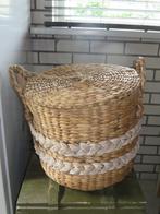 landelijke mand met deksel, Ophalen of Verzenden, Zo goed als nieuw, Rond, Overige materialen
