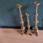 3dlg.Ant. kerk kandelaars, Ophalen, Koper of Brons