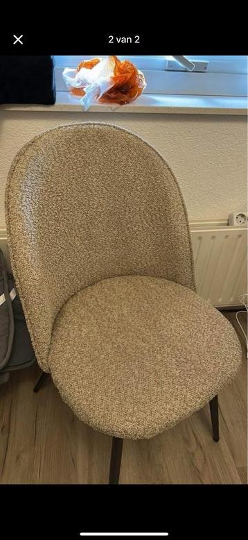 6 eetkamer stoelen boucle beige