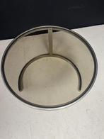 Salontafel van geborsteld staal en rookglas, Niet ingevuld, Minder dan 45 cm, Minder dan 55 cm, Gebruikt