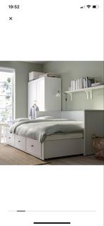 Hemnes bedbank wit met 3 opberglades, incl 2 matrassen, zgan, Huis en Inrichting, Slaapkamer | Bedden, Ophalen, Eenpersoons, Wit
