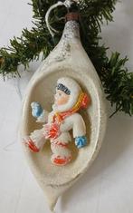 Oude Antieke kerstbal met Eskimo erin, Verzenden, Gebruikt