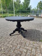 Mat zwarte barok bolpoot eet tafel doorsnee 120 cm, Ophalen of Verzenden