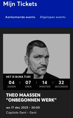 Theo Maassen, Onbegonnen Werk, twee tickets 17 december Gent, Tickets en Kaartjes, Theater | Musical, Twee personen, December