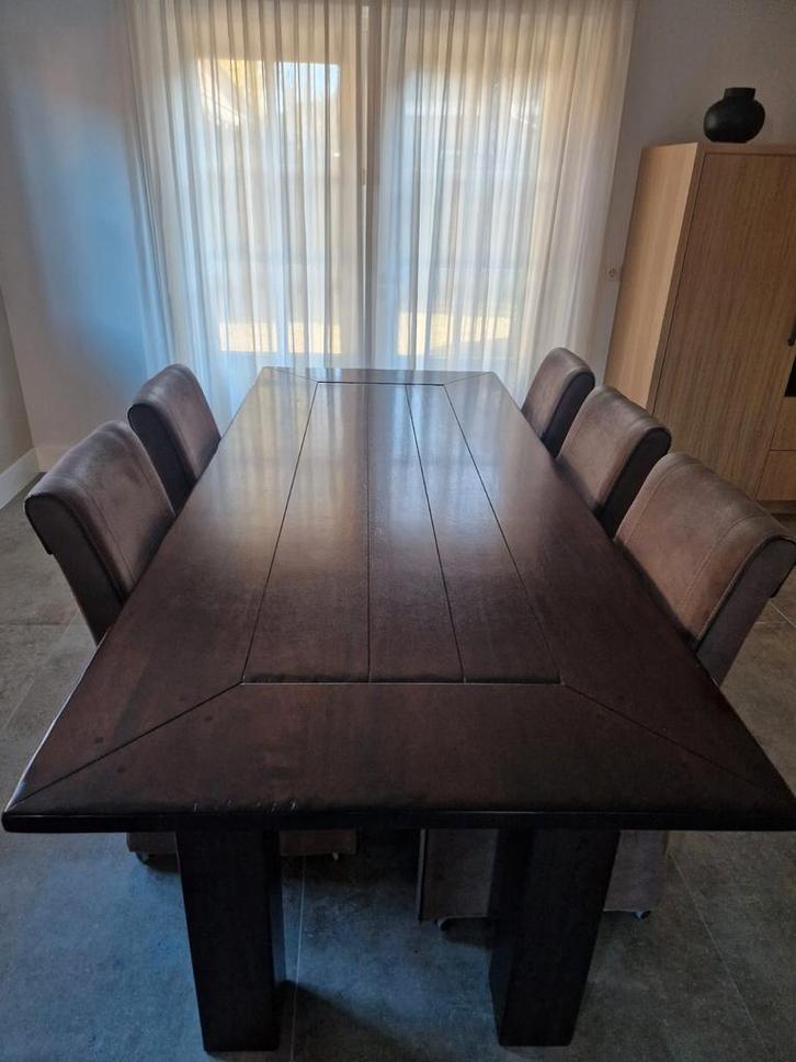 Houten eettafel met stoelen, Huis en Inrichting, Tafels | Eettafels, Ophalen