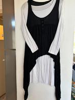 Schitterende witte jurk met zwarte top er over mt M, Maat 38/40 (M), Ophalen of Verzenden, Wit, Zo goed als nieuw