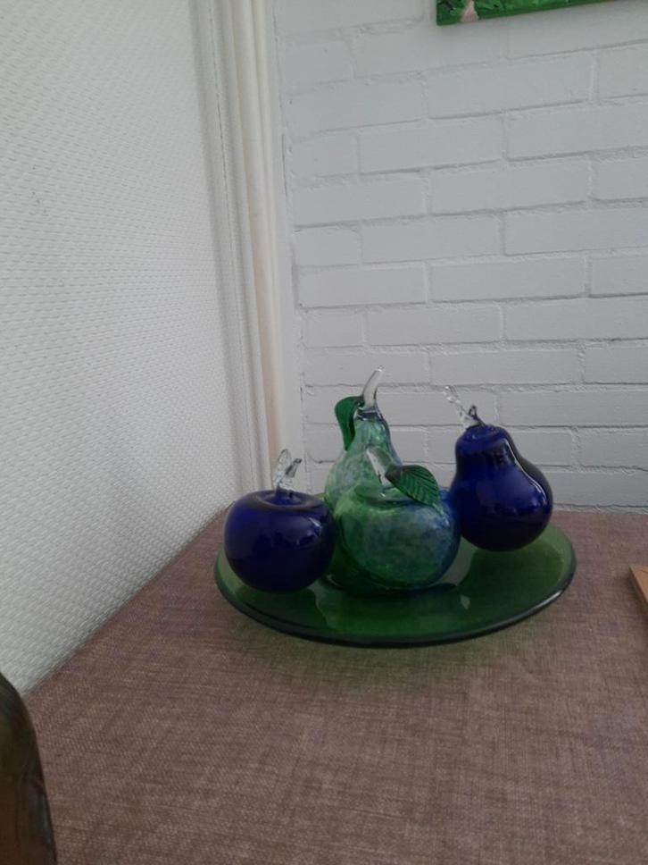 Leerdam glas fruitschaal met glazen fruit, Antiek en Kunst, Antiek | Glas en Kristal, Ophalen of Verzenden