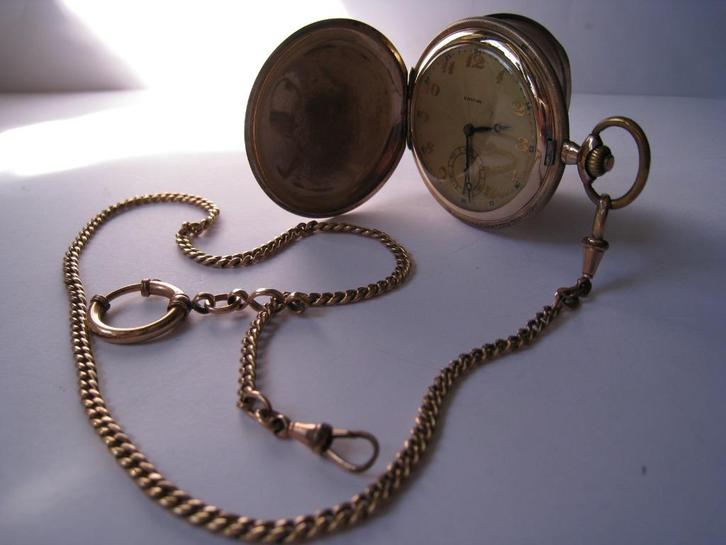 ANTIEK ZAK HORLOGE merk ; FAVOR . MET LANGE KETTING 95,-, Antiek en Kunst, Antiek | Overige Antiek, Verzenden