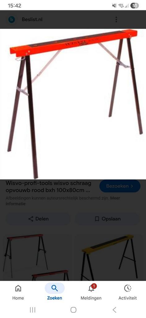 Wismo Metalen Schraag - Stevige Werkbank Ondersteuning, Doe-het-zelf en Verbouw, Ladders en Trappen, Nieuw, Opvouwbaar of Inschuifbaar