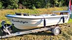 Polyester boot met 15 pk Mercury motor en trailer, Watersport en Boten, Ophalen, 10 tot 30 pk, Gebruikt, Snelvarend