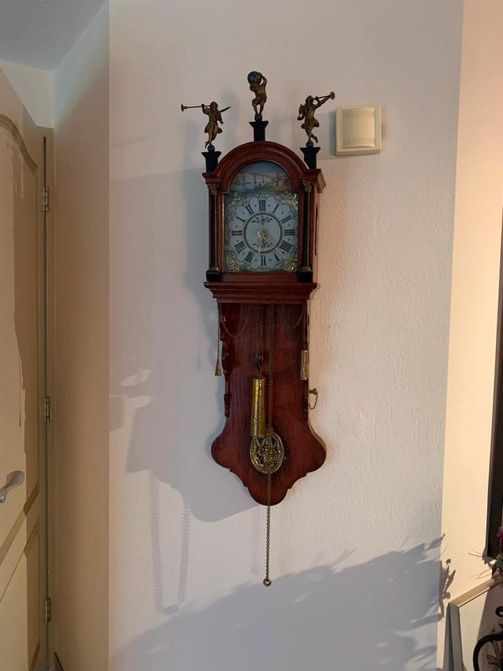 Friese staartklok kantoortje, ca. 1880, eiken, Antiek en Kunst, Antiek | Klokken, Ophalen