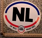 Vintage sticker autosticker NL eurotunnel op weg naar 1993, Auto diversen, Autostickers, Ophalen of Verzenden