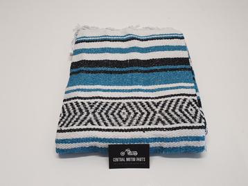 Mexicaanse navy turquoise en wit Deken beschikbaar voor biedingen